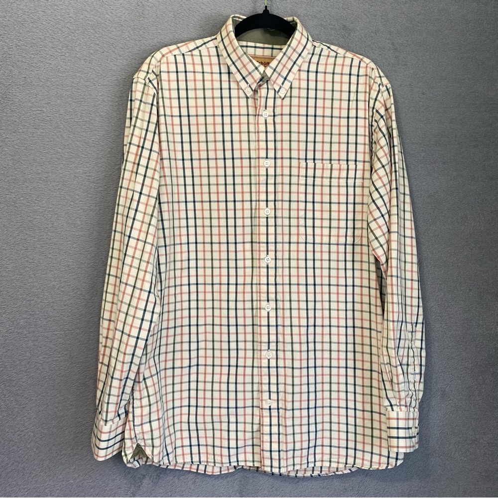 Schoffel Men's Burnham Tattersall Classic Shirt Sz 16 Cotton